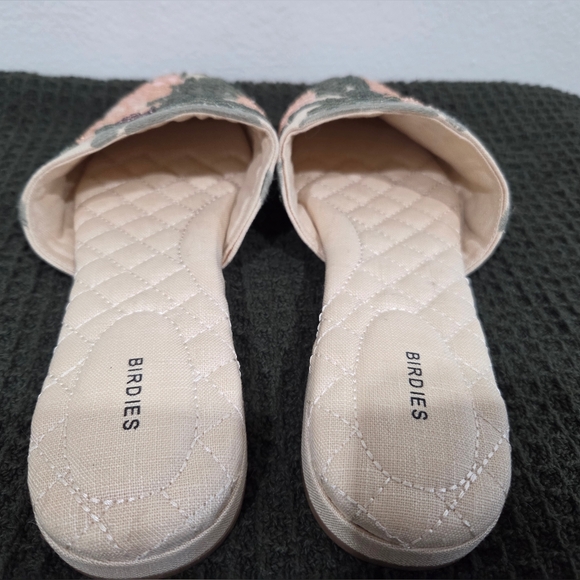Birdies Songbird Linen Cream Embroidered And Beaded Floral Mules - Picture 5 of 5